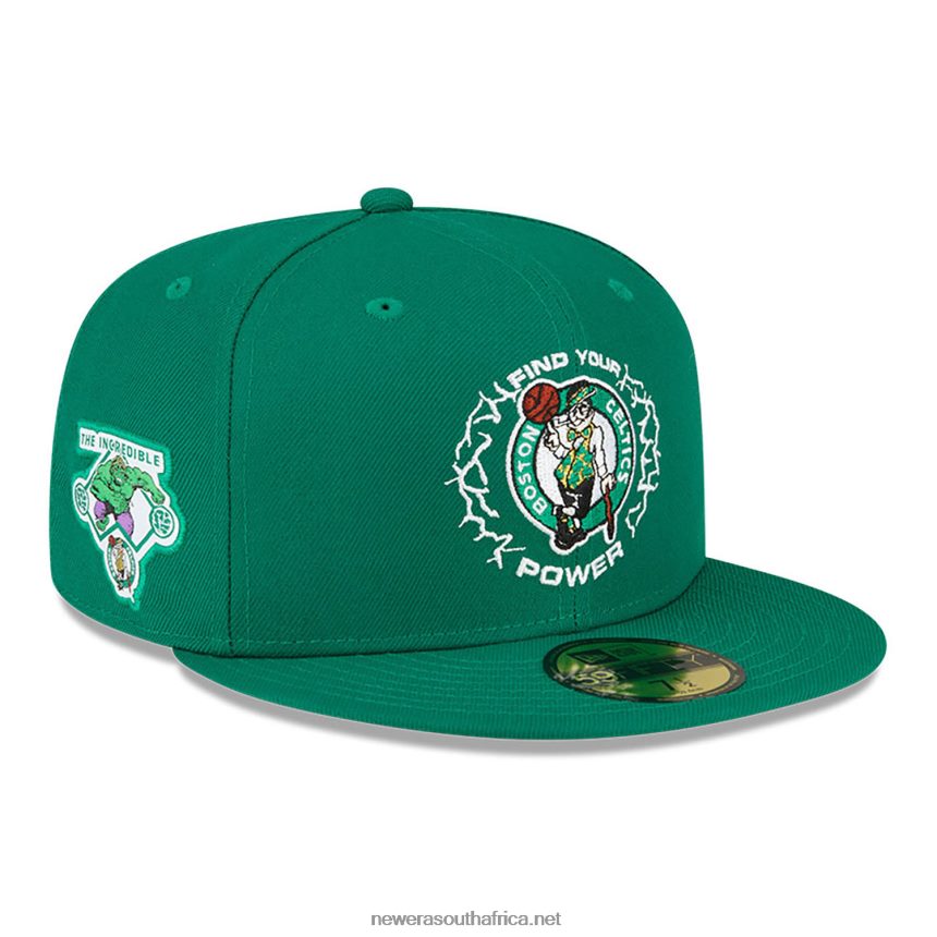 Boston Celtics NBA x Marvel Hulk Green 59FIFTY Fitted Cap New Era TRBRBN126