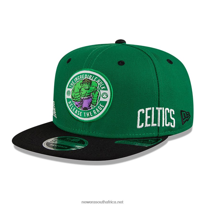 Boston Celtics NBA x Marvel Hulk Green 9FIFTY Snapback Cap New Era TRBRBN1976