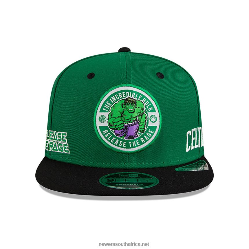 Boston Celtics NBA x Marvel Hulk Green 9FIFTY Snapback Cap New Era TRBRBN1976