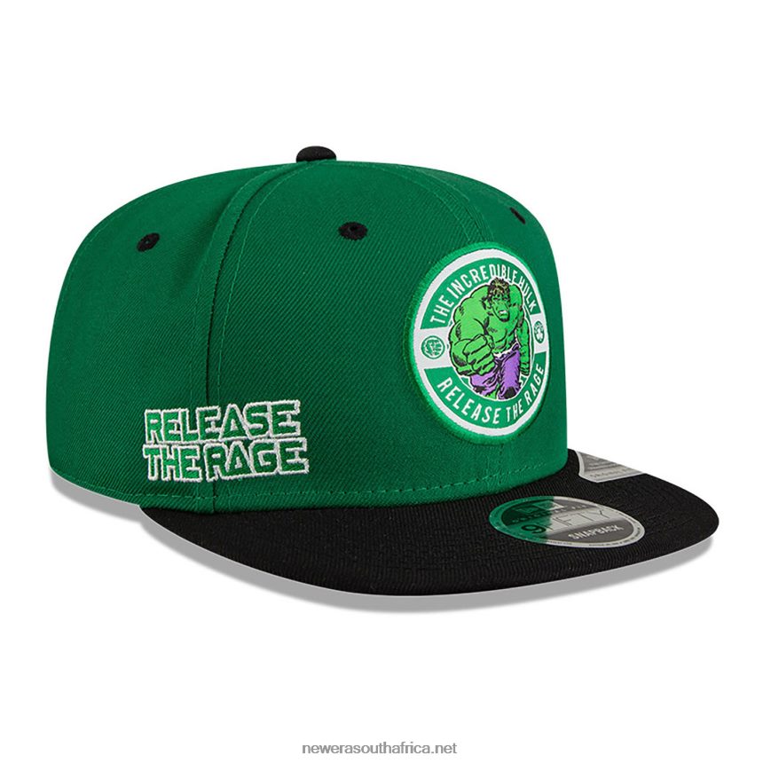 Boston Celtics NBA x Marvel Hulk Green 9FIFTY Snapback Cap New Era TRBRBN1976