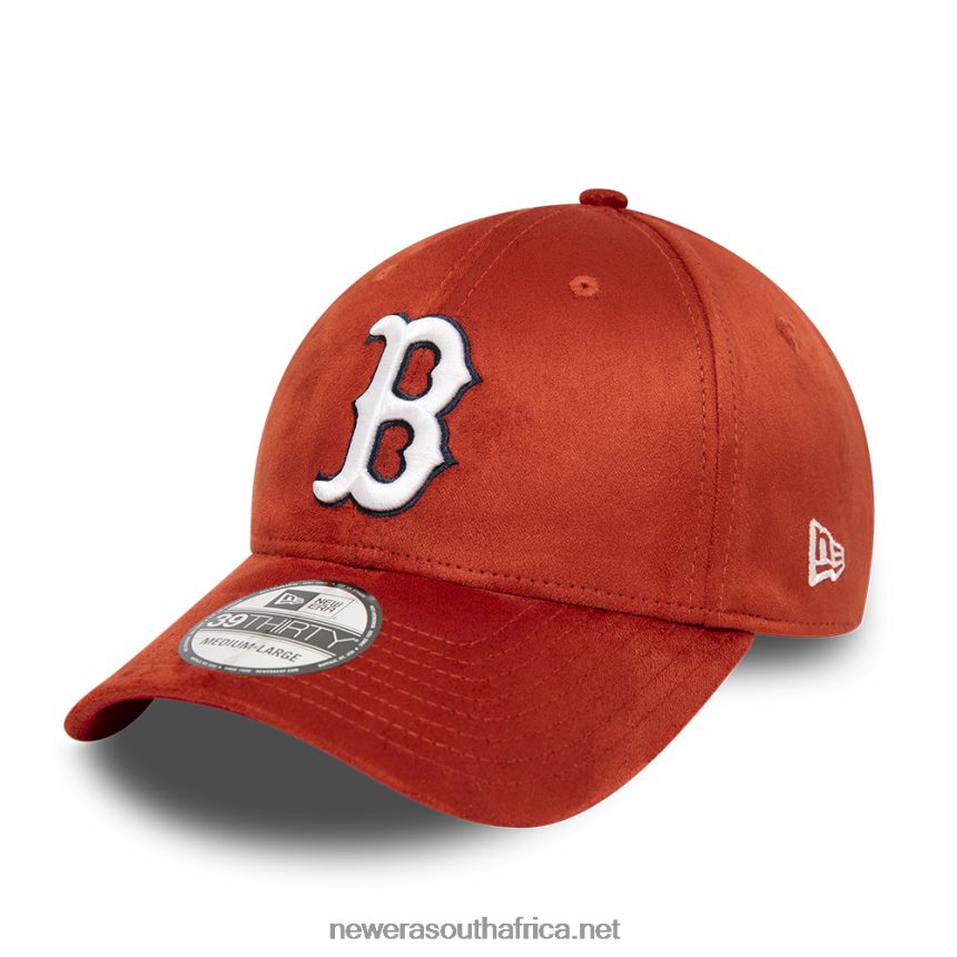 Boston Red Sox Faux Suede Red 39THIRTY Stretch Fit Cap New Era TRBRBN2151