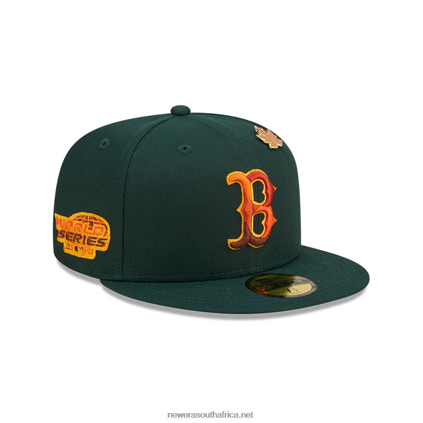 Boston Red Sox Leafy Dark Green 59FIFTY Fitted Cap New Era TRBRBN713