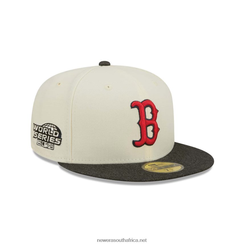 Boston Red Sox MLB Black Denim Chrome White 59FIFTY Fitted Cap New Era TRBRBN600