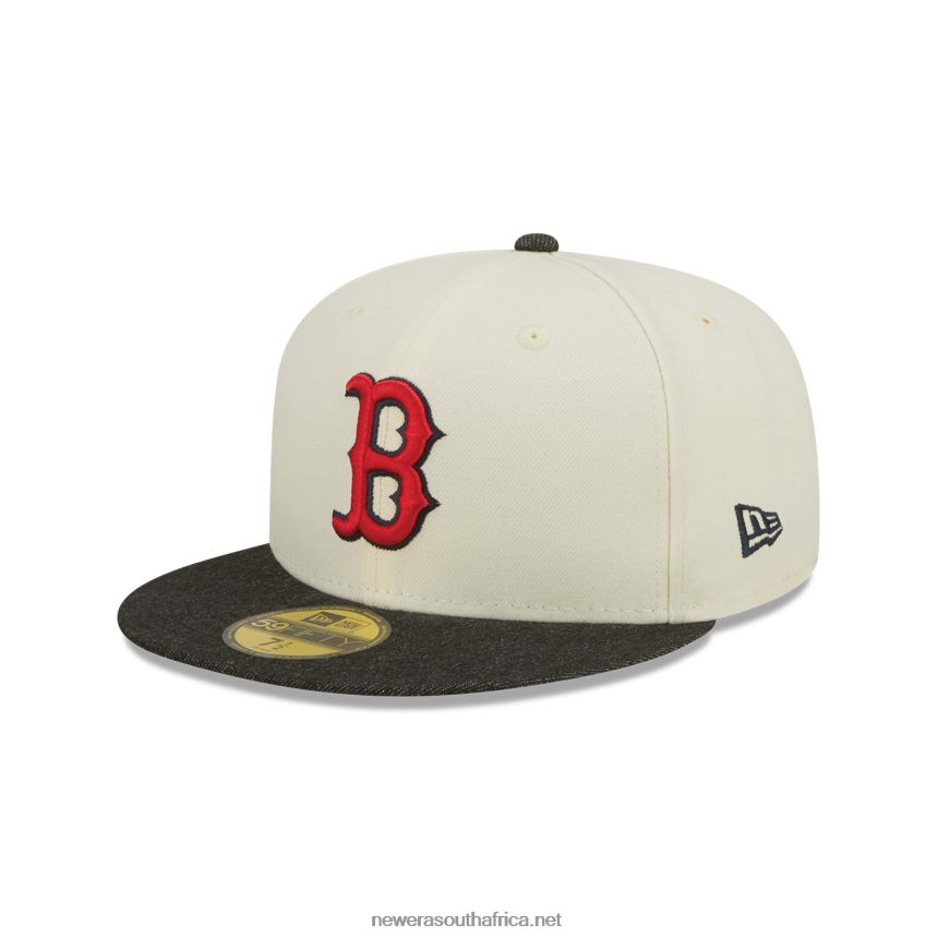 Boston Red Sox MLB Black Denim Chrome White 59FIFTY Fitted Cap New Era TRBRBN600
