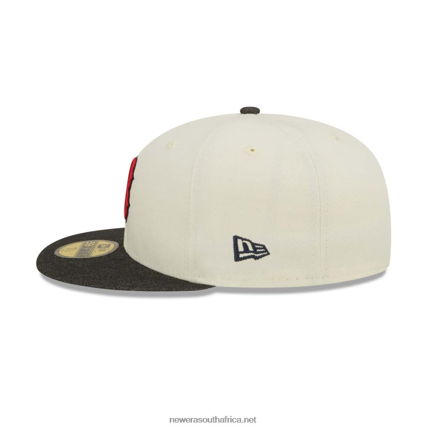 Boston Red Sox MLB Black Denim Chrome White 59FIFTY Fitted Cap New Era TRBRBN600