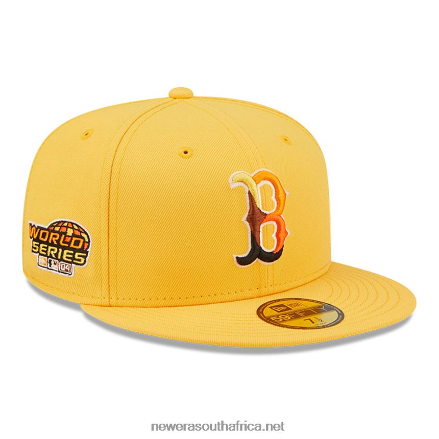 Boston Red Sox MLB Butterfly Yellow 59FIFTY Fitted Cap New Era TRBRBN916