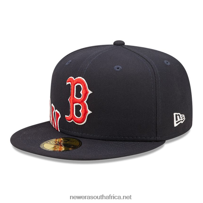 Boston Red Sox MLB Side Split Navy 59FIFTY Fitted Cap New Era TRBRBN421