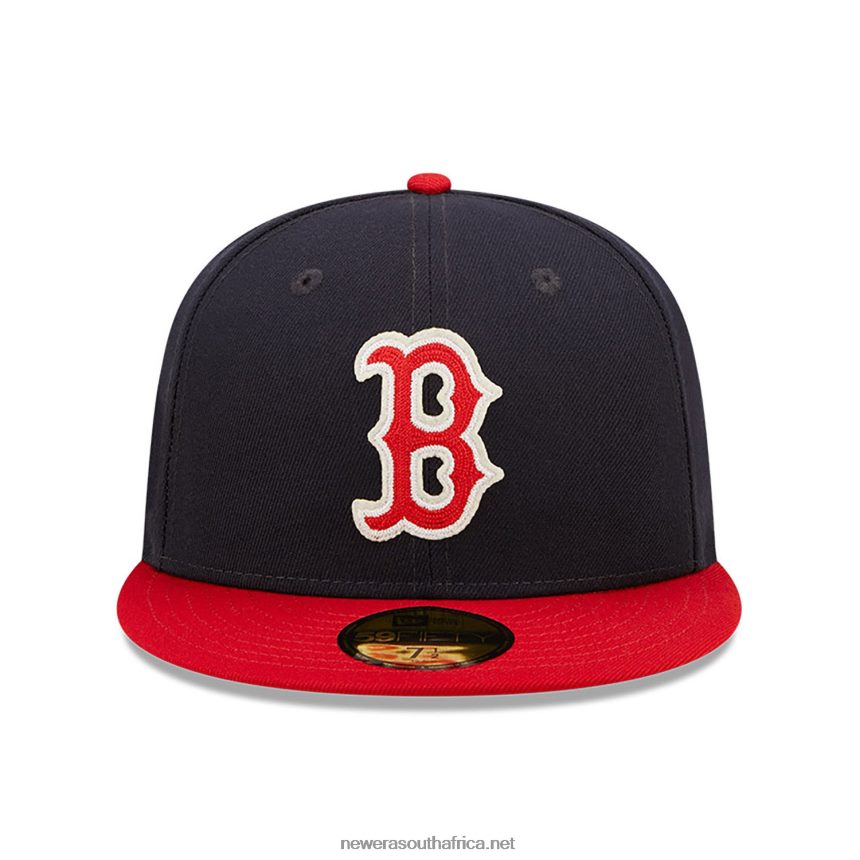 Boston Red Sox NE Letterman Navy 59FIFTY Fitted Cap New Era TRBRBN647