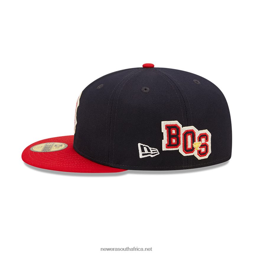 Boston Red Sox NE Letterman Navy 59FIFTY Fitted Cap New Era TRBRBN647