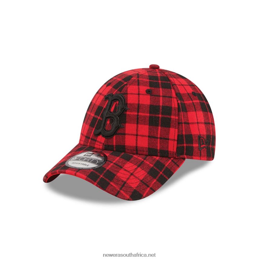 Boston Red Sox Plaid Red 9FORTY Adjustable Cap New Era TRBRBN1784