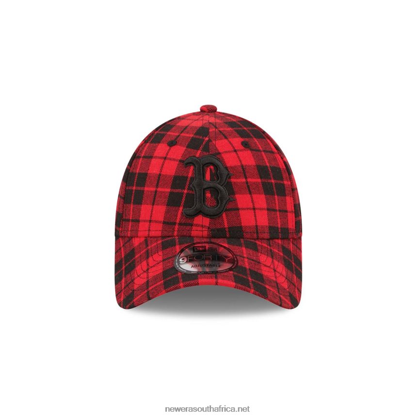 Boston Red Sox Plaid Red 9FORTY Adjustable Cap New Era TRBRBN1784