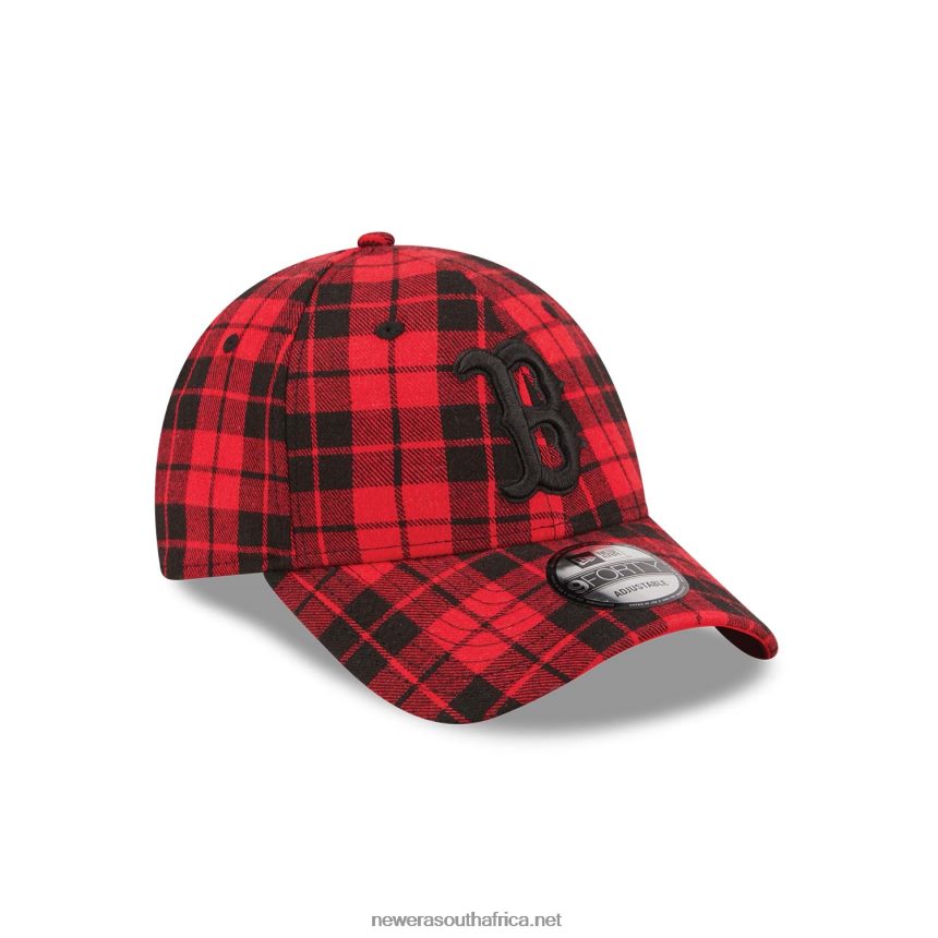 Boston Red Sox Plaid Red 9FORTY Adjustable Cap New Era TRBRBN1784