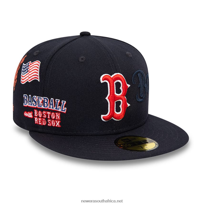 Boston Red Sox Script Navy 59FIFTY Fitted Cap New Era TRBRBN743