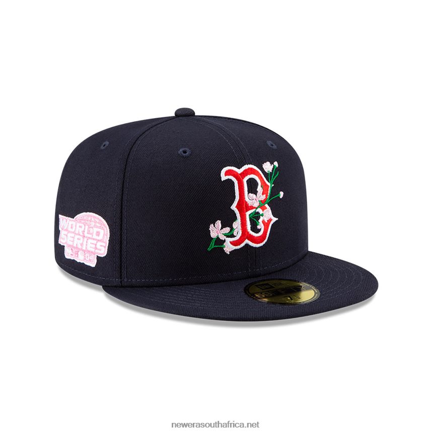 Boston Red Sox Side Patch Bloom Navy 59FIFTY Fitted Cap New Era TRBRBN960
