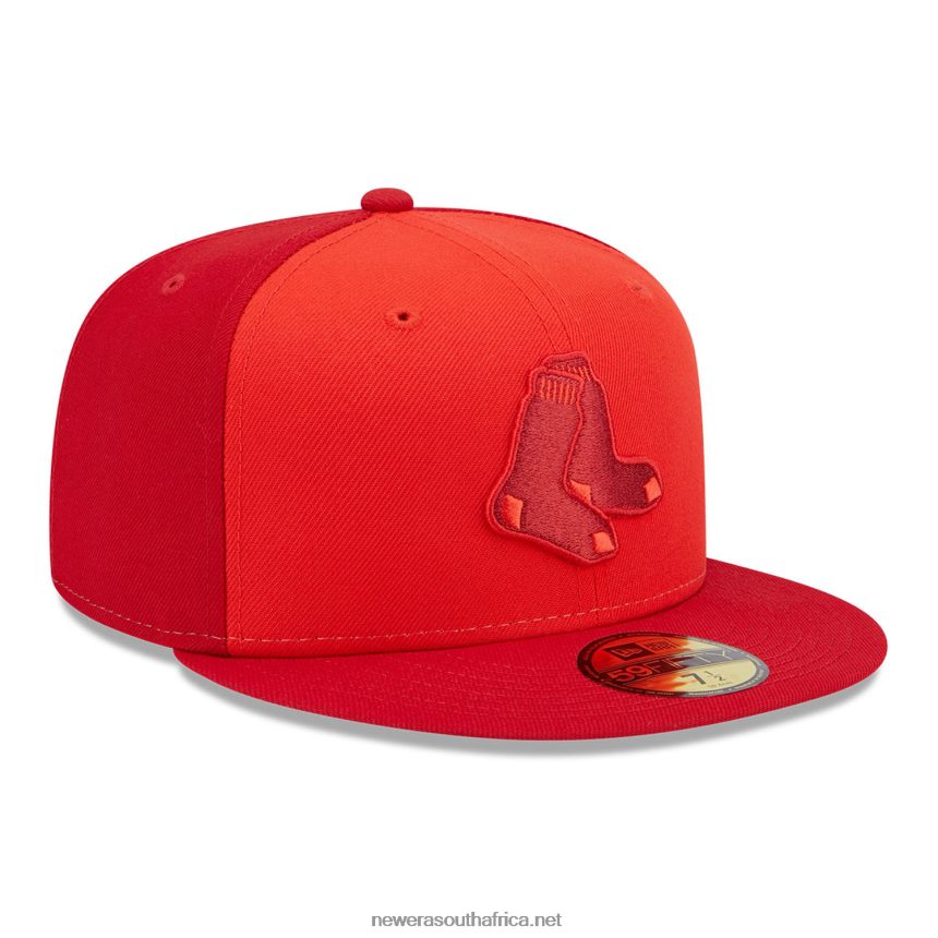 Boston Red Sox Tri Tone Team Red 59FIFTY Fitted Cap New Era TRBRBN1216