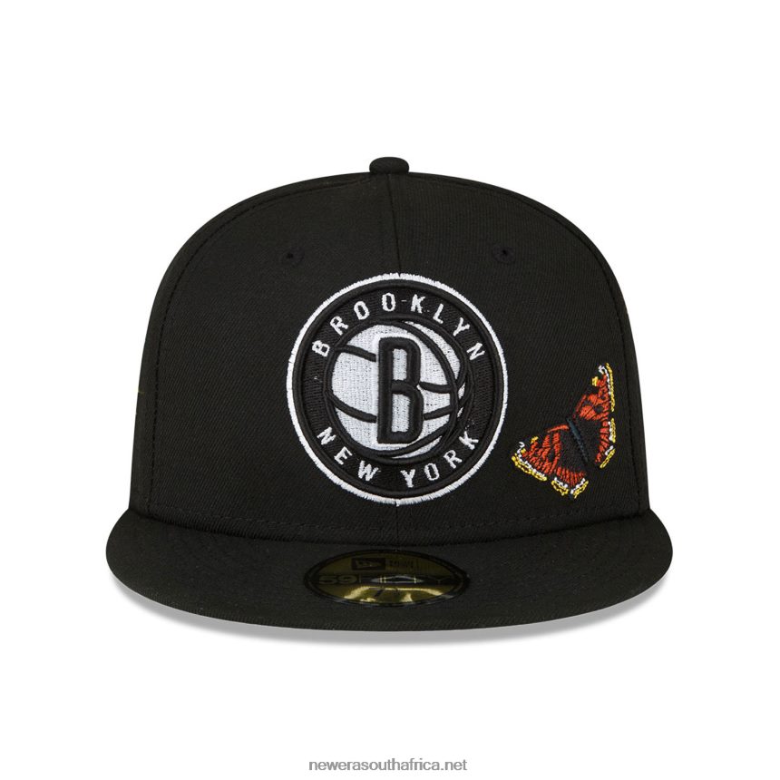 Brooklyn Nets Felt x NBA Black 59FIFTY Fitted Cap New Era TRBRBN1405