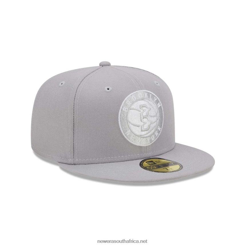 Brooklyn Nets Light Fantasy Grey 59FIFTY Fitted Cap New Era TRBRBN1336