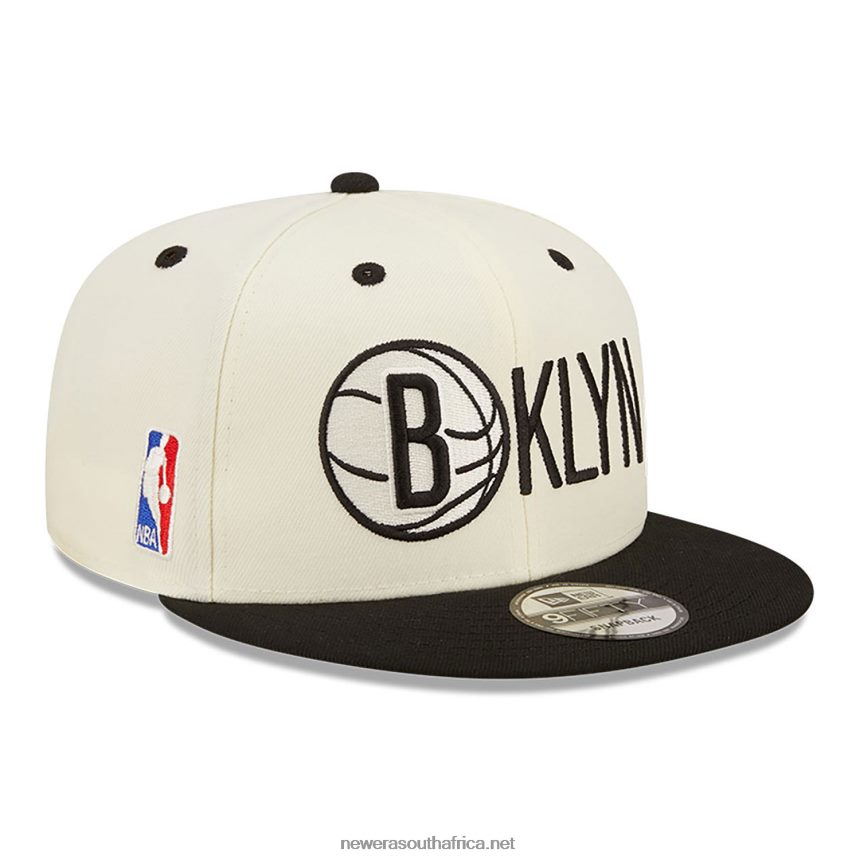Brooklyn Nets Logo Blend White 9FIFTY Snapback Cap New Era TRBRBN1968