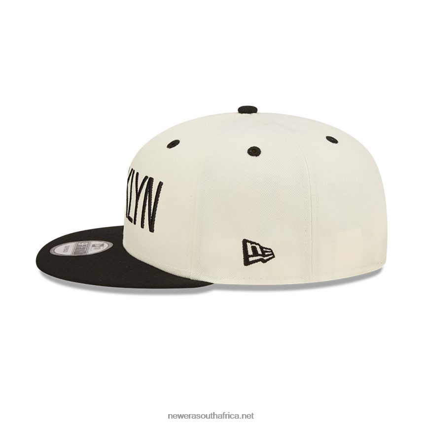 Brooklyn Nets Logo Blend White 9FIFTY Snapback Cap New Era TRBRBN1968