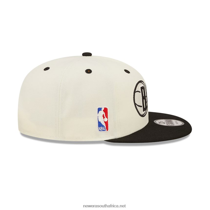 Brooklyn Nets Logo Blend White 9FIFTY Snapback Cap New Era TRBRBN1968