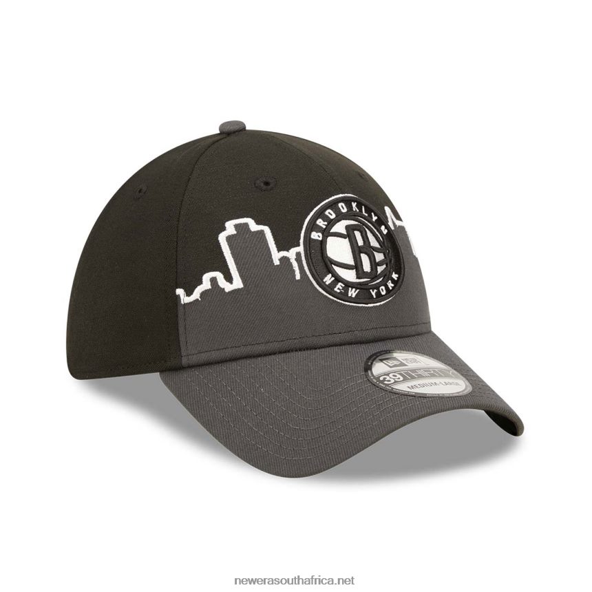 Brooklyn Nets NBA Tip Off 2022 Black 39THIRTY Stretch Fit Cap New Era TRBRBN2206