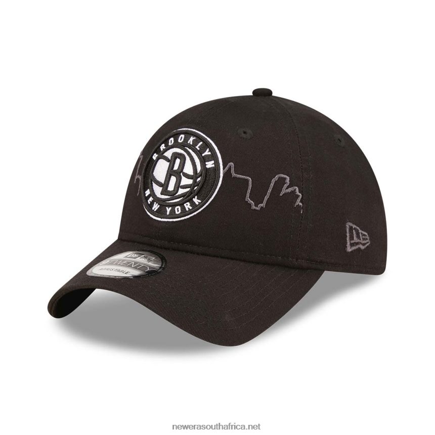 Brooklyn Nets NBA Tip Off 2022 Black 9TWENTY Adjustable Cap New Era TRBRBN2252