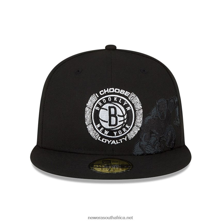 Brooklyn Nets NBA x Marvel Black Panther Black 59FIFTY Fitted Cap New Era TRBRBN188