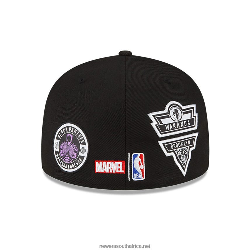 Brooklyn Nets NBA x Marvel Black Panther Black 59FIFTY Fitted Cap New Era TRBRBN188