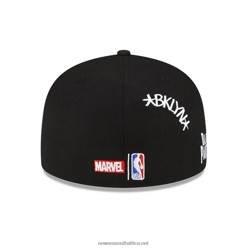 Brooklyn Nets NBA x Marvel Black Panther Black 59FIFTY Fitted Cap New Era TRBRBN250