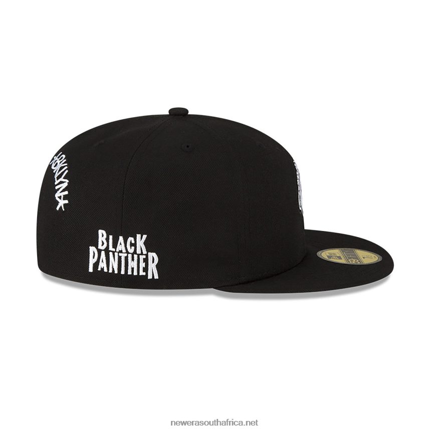 Brooklyn Nets NBA x Marvel Black Panther Black 59FIFTY Fitted Cap New Era TRBRBN250
