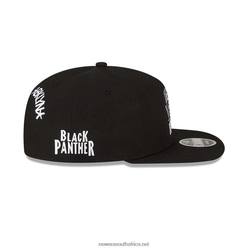 Brooklyn Nets NBA x Marvel Black Panther Black 9FIFTY Snapback Cap New Era TRBRBN1920