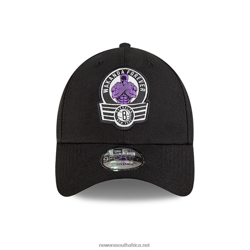 Brooklyn Nets NBA x Marvel Black Panther Black 9FORTY Adjustable Cap New Era TRBRBN1628