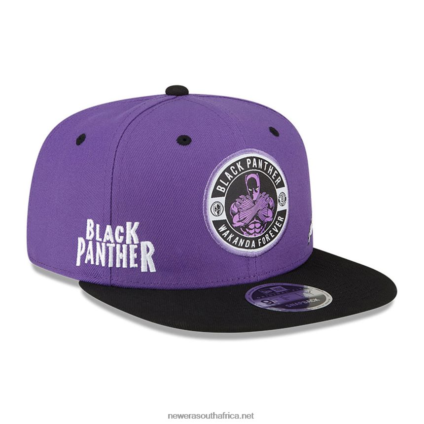 Brooklyn Nets NBA x Marvel Black Panther Purple 9FIFTY Snapback Cap New Era TRBRBN1990