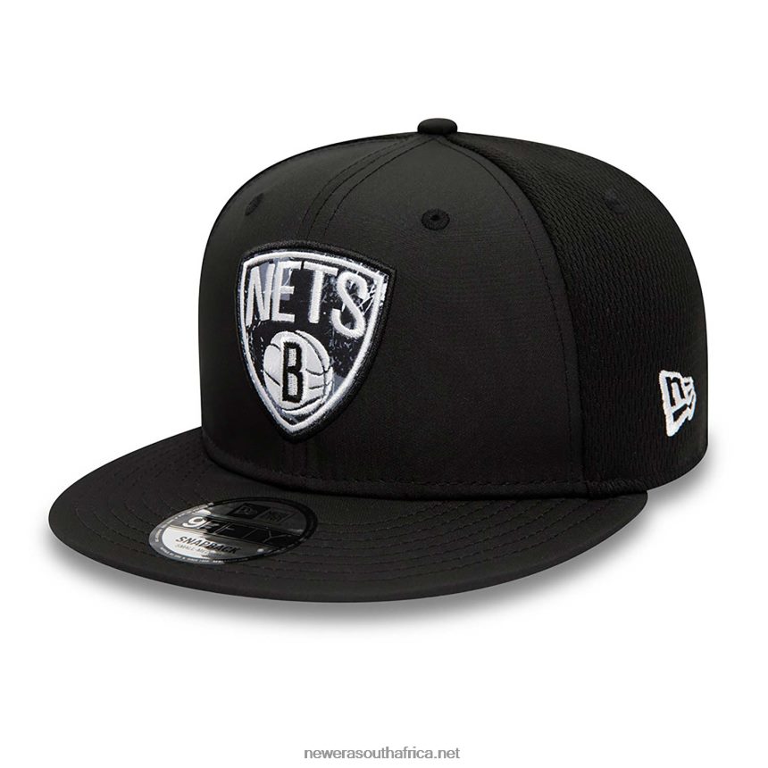 Brooklyn Nets Print Infill Black 9FIFTY Snapback Cap New Era TRBRBN2124