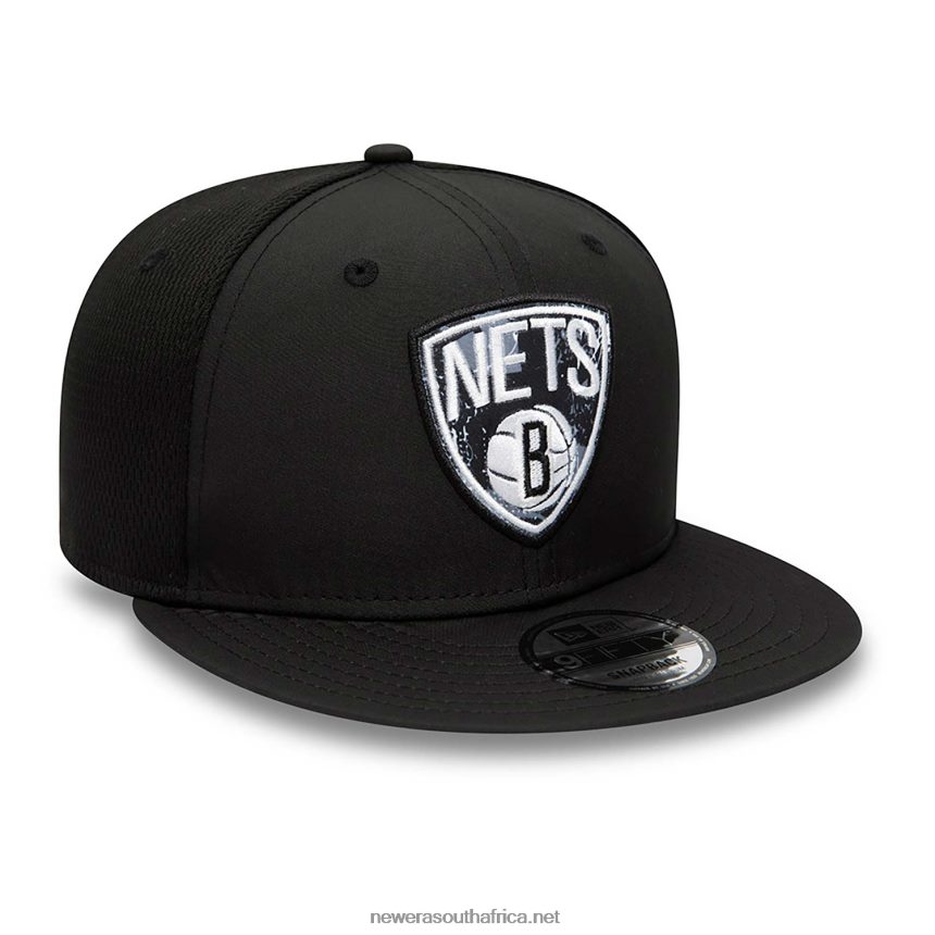 Brooklyn Nets Print Infill Black 9FIFTY Snapback Cap New Era TRBRBN2124