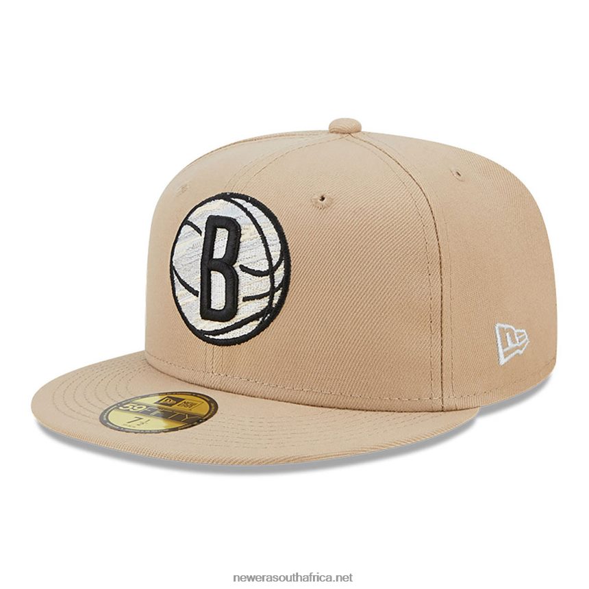 Brooklyn Nets Team Neon Beige 59FIFTY Fitted Cap New Era TRBRBN744