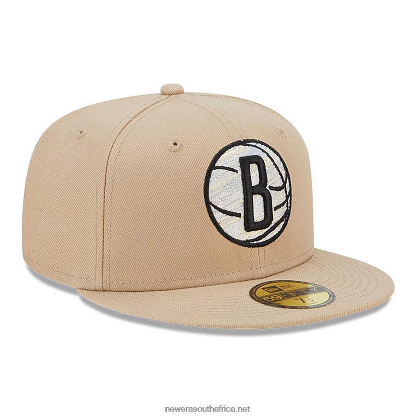 Brooklyn Nets Team Neon Beige 59FIFTY Fitted Cap New Era TRBRBN744