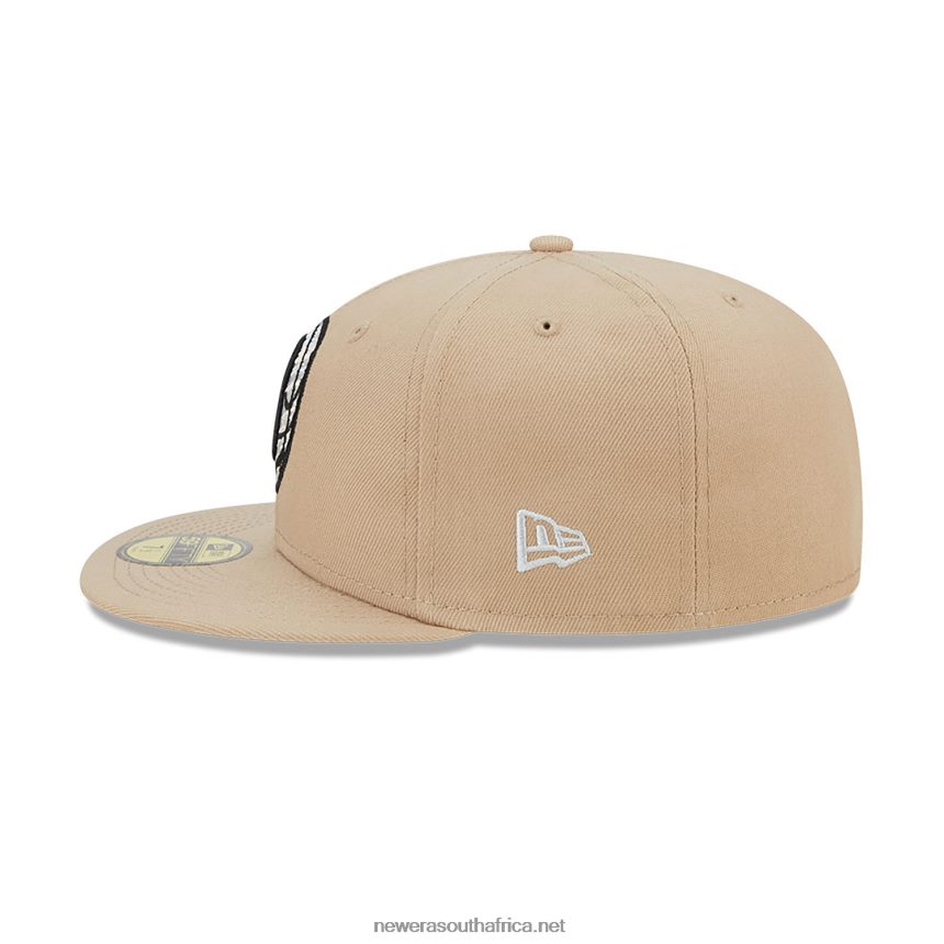 Brooklyn Nets Team Neon Beige 59FIFTY Fitted Cap New Era TRBRBN744