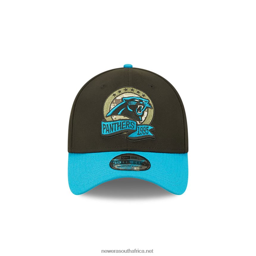 Carolina Panthers NFL Salute to Service Black 39THIRTY Stretch Fit Cap New Era TRBRBN2166