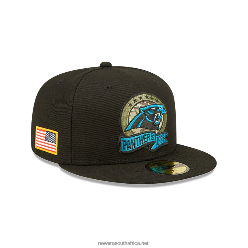 Carolina Panthers NFL Salute to Service Black 59FIFTY Fitted Cap New Era TRBRBN1298