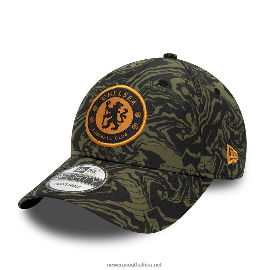 Chelsea FC All Over Print Medium Green 9FORTY Adjustable Cap New Era TRBRBN1681