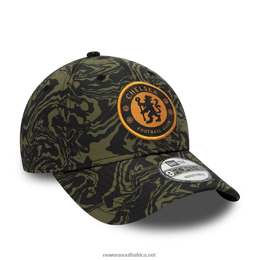 Chelsea FC All Over Print Medium Green 9FORTY Adjustable Cap New Era TRBRBN1681