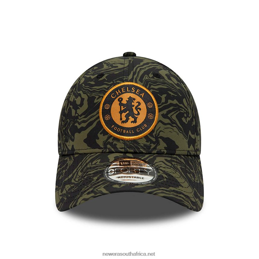 Chelsea FC All Over Print Medium Green 9FORTY Adjustable Cap New Era TRBRBN1681