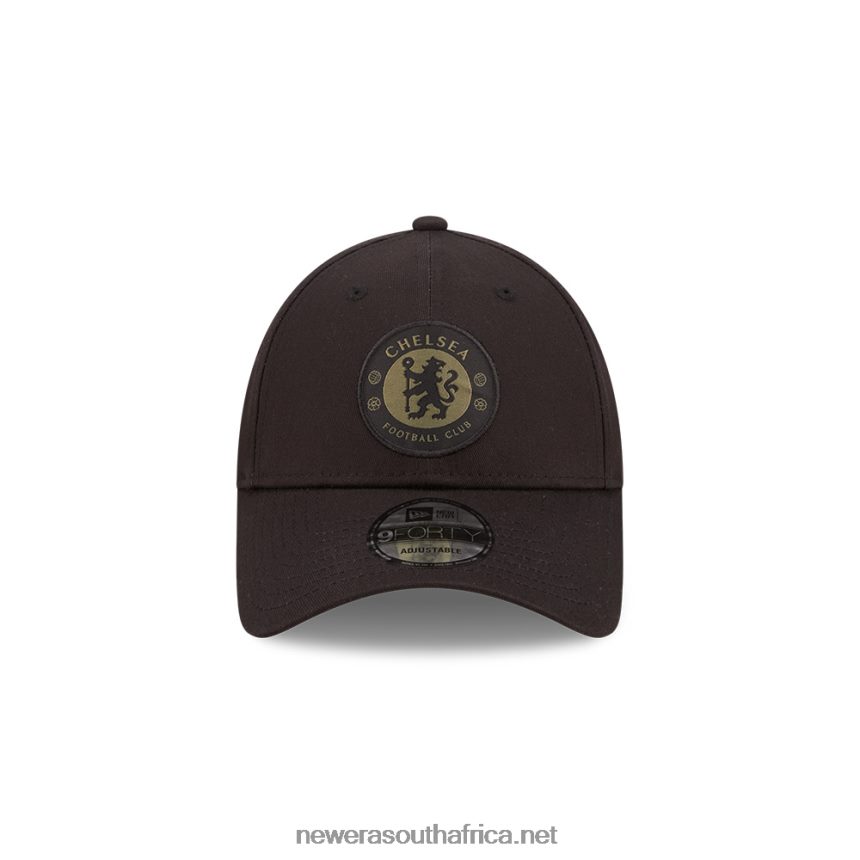 Chelsea FC Lion Crest Black 9FORTY Adjustable Cap New Era TRBRBN1667