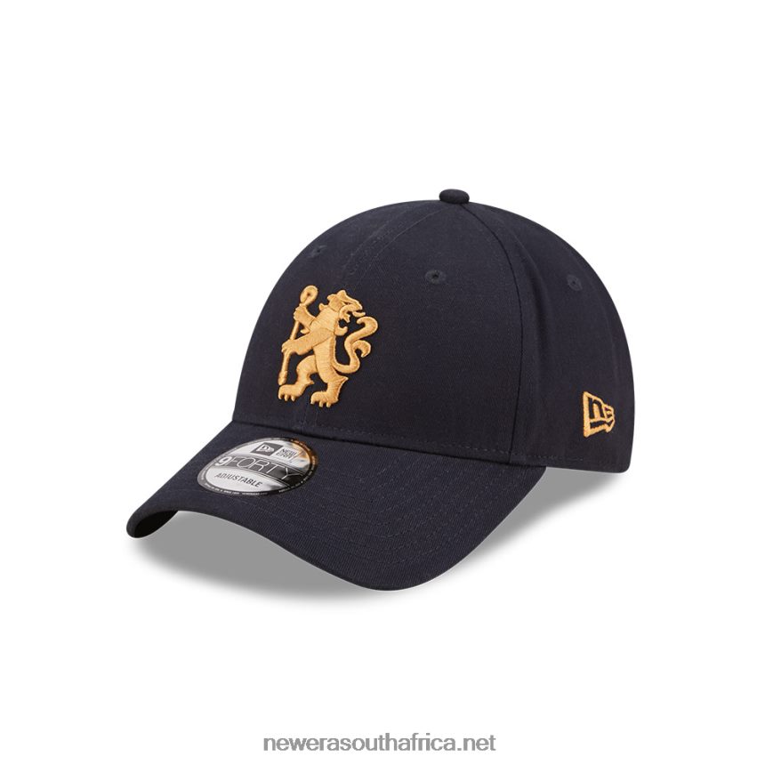 Chelsea FC Lion Crest Brushed Cotton Navy 9FORTY Adjustable Cap New Era TRBRBN1701