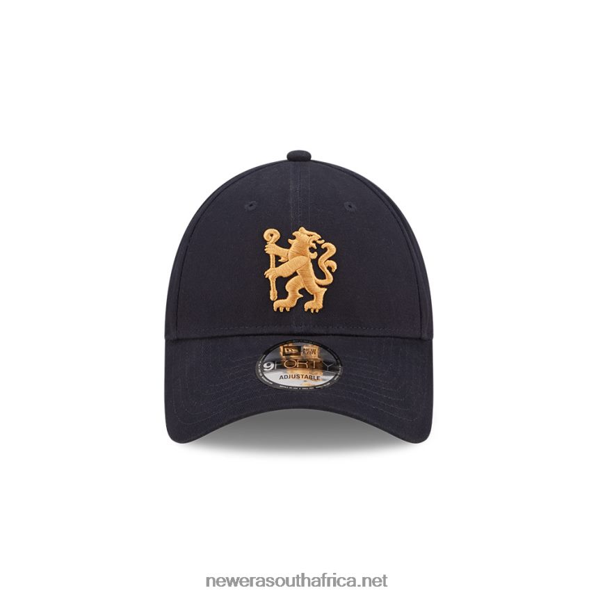 Chelsea FC Lion Crest Brushed Cotton Navy 9FORTY Adjustable Cap New Era TRBRBN1701