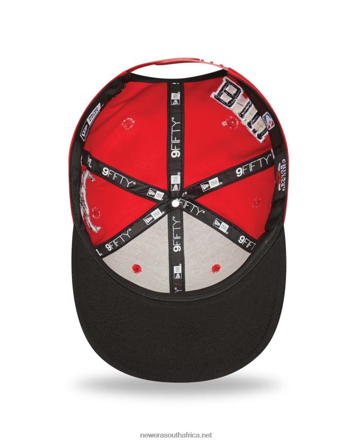 Chicago Bulls All Over Patch Red 9FIFTY Snapback Cap New Era TRBRBN1955