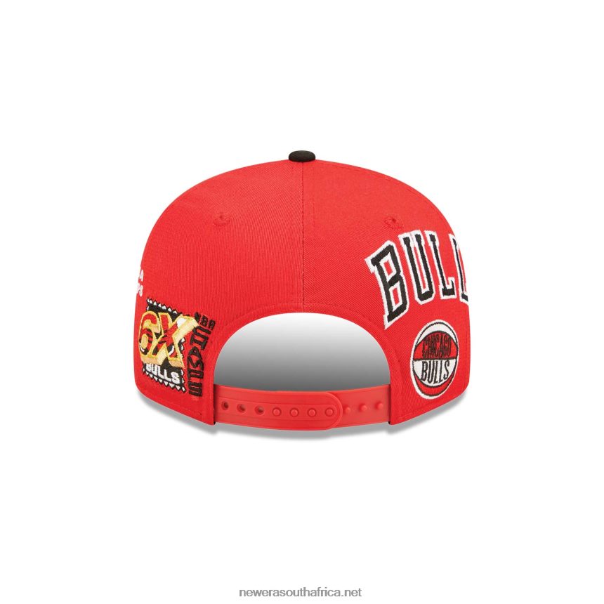 Chicago Bulls All Over Patch Red 9FIFTY Snapback Cap New Era TRBRBN1955