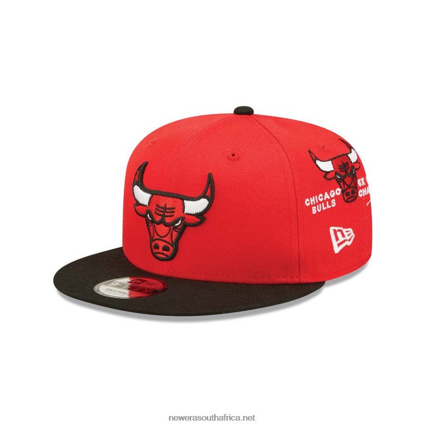 Chicago Bulls All Over Patch Red 9FIFTY Snapback Cap New Era TRBRBN1955