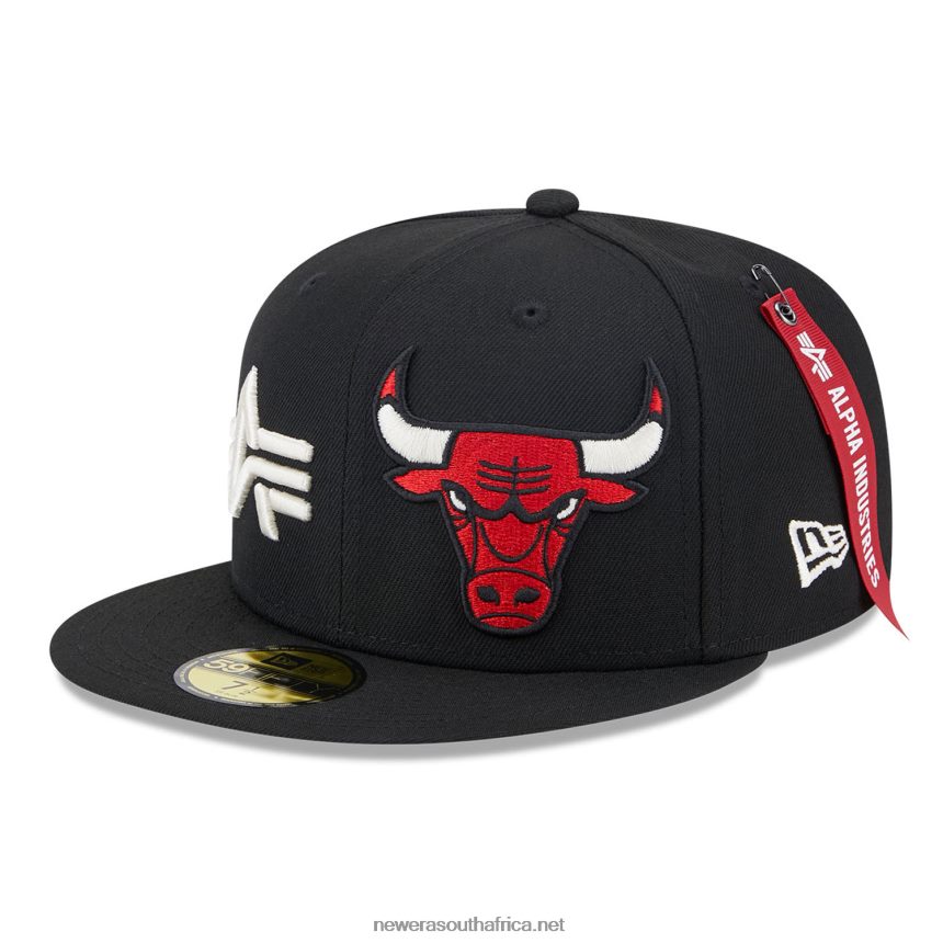 Chicago Bulls Alpha Industries X NBA Black 59FIFTY Fitted Cap New Era TRBRBN855